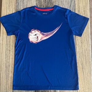 bcg Royal Blue Tee with Flaming Baseball Graphic
